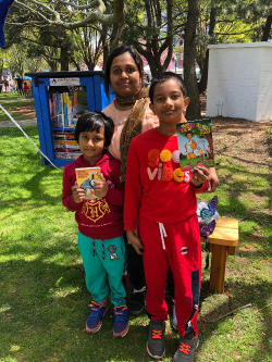 Family at the Little library